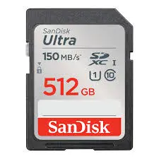SD 512GB FHD SANDISK 150MBS SDSDUNC