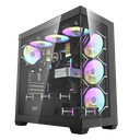 CASE DARKFLASH DS900G CURVED PANORAMIC GLASS ATX WITH 7 ARGB FAN \BLACK \ DS900G7FB 