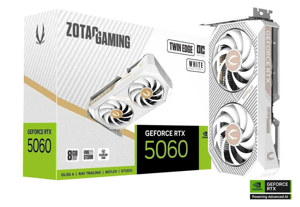 V-CARD ZOTAC RTX5060 TWIN EDGE 0C 8GB GDDR7 \ WHITE \ ZT-B50600Q-10M