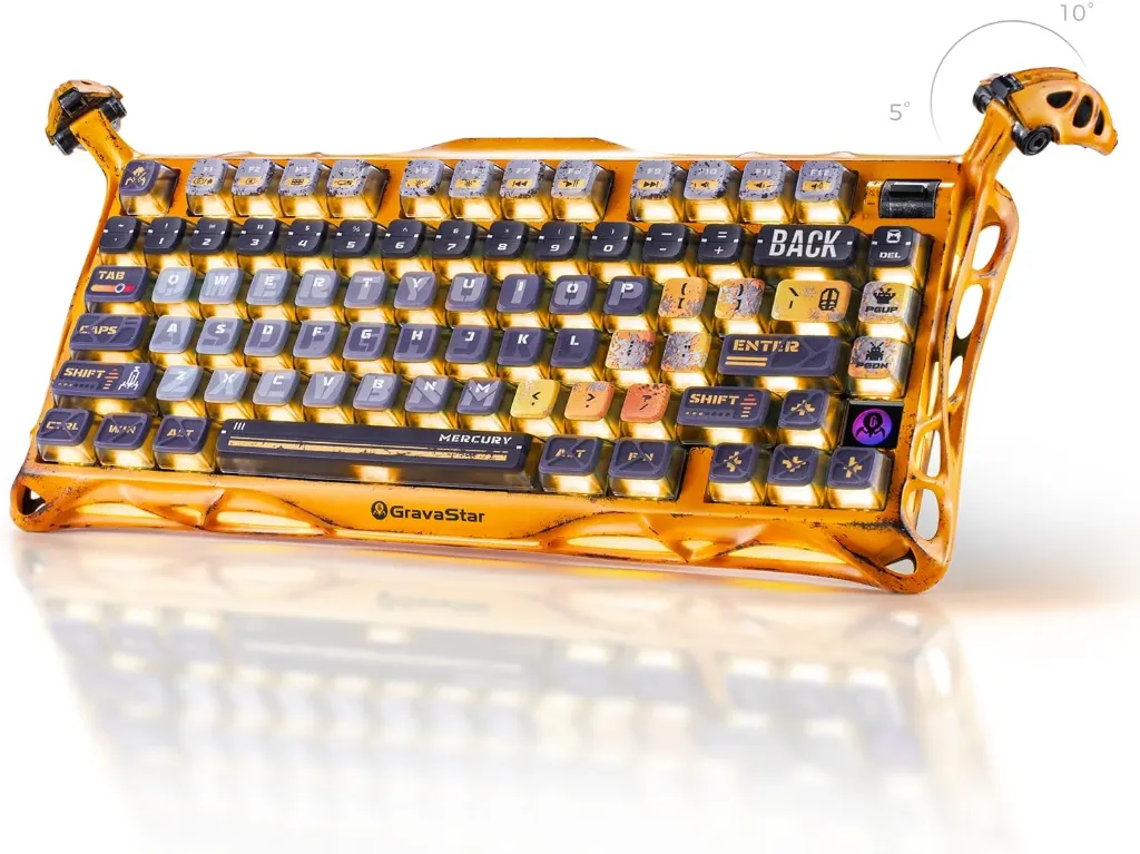 GravaStar Mercury K1 Pro Wireless Mechanical Gaming Keyboard Yellow