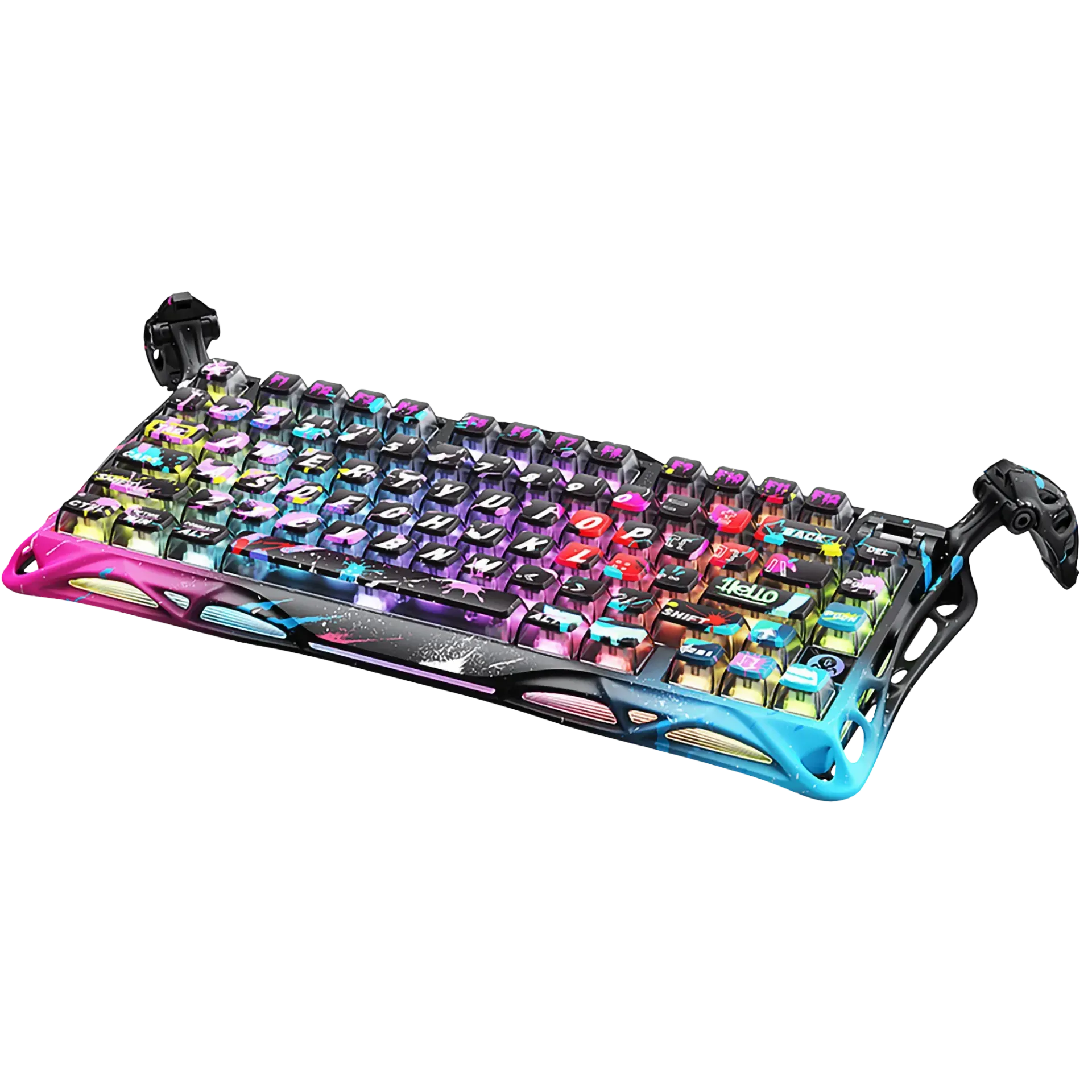 GravaStar Mercury V75 Pro Wireless Mechanical Gaming Keyboard Neon Graffiti