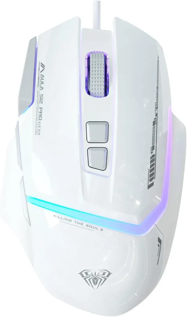AULA S12Pro Wired Gaming Mouse White