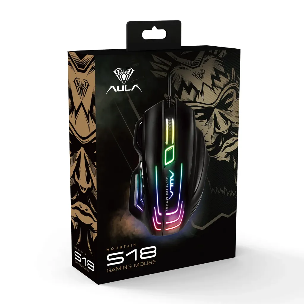 AULA S18 Wired Gaming Mouse Black 