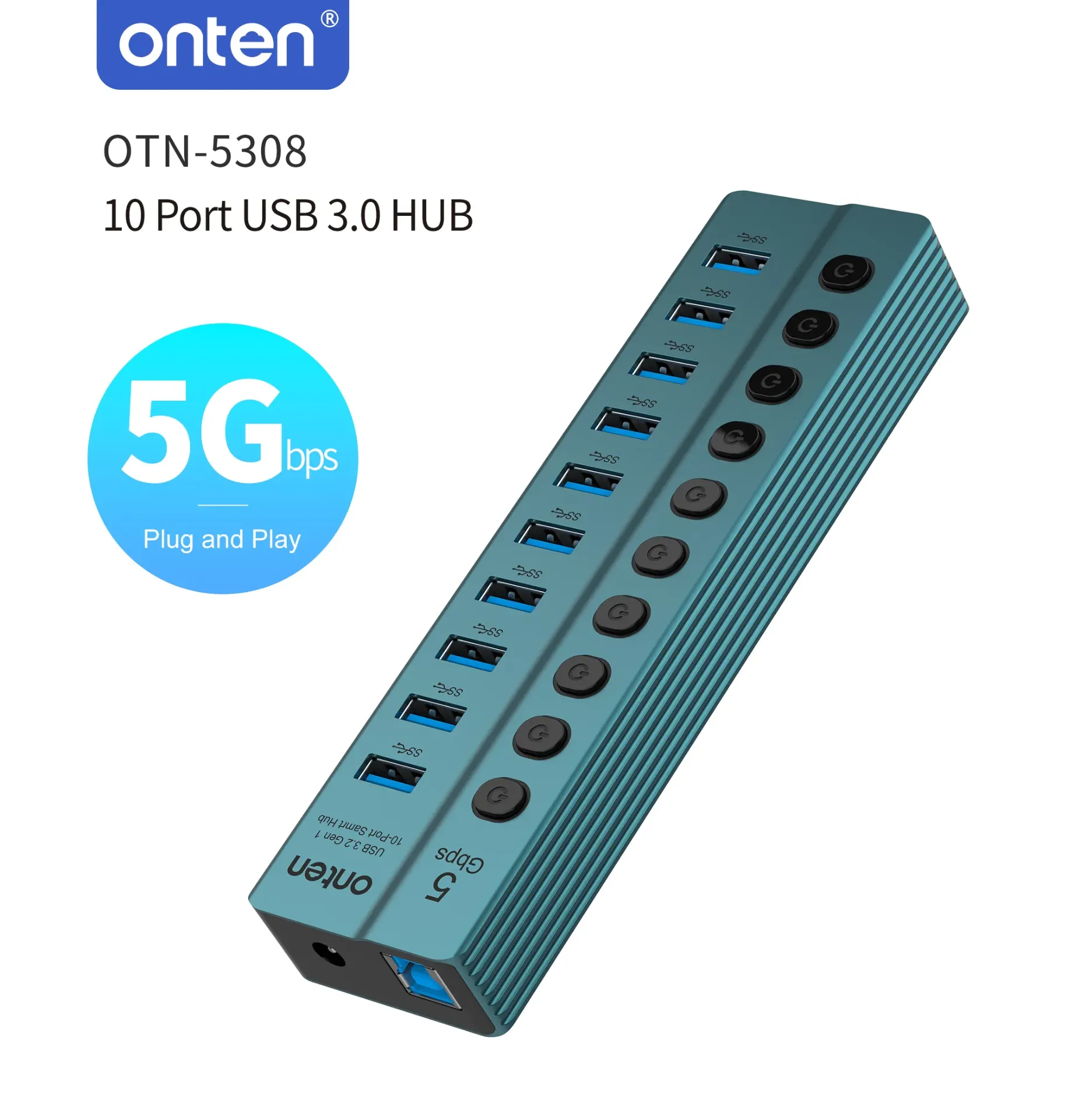 ADAPTER ONTEN USB 3.2 10-Port Hub OTN-5308