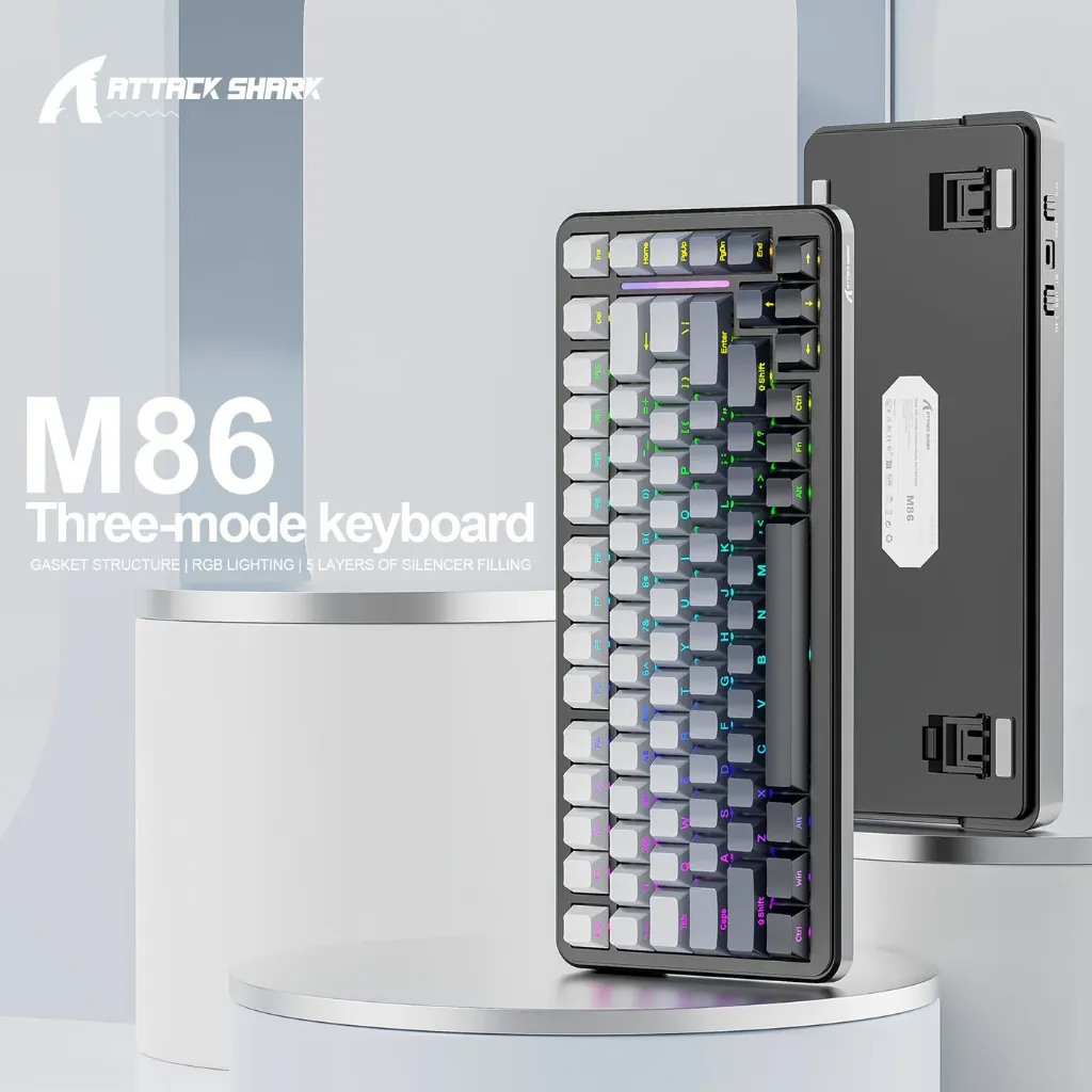 ATTACK SHARK M86 RGB Keyboard MOON NIGHT (BLUEBERRY SWITCH)