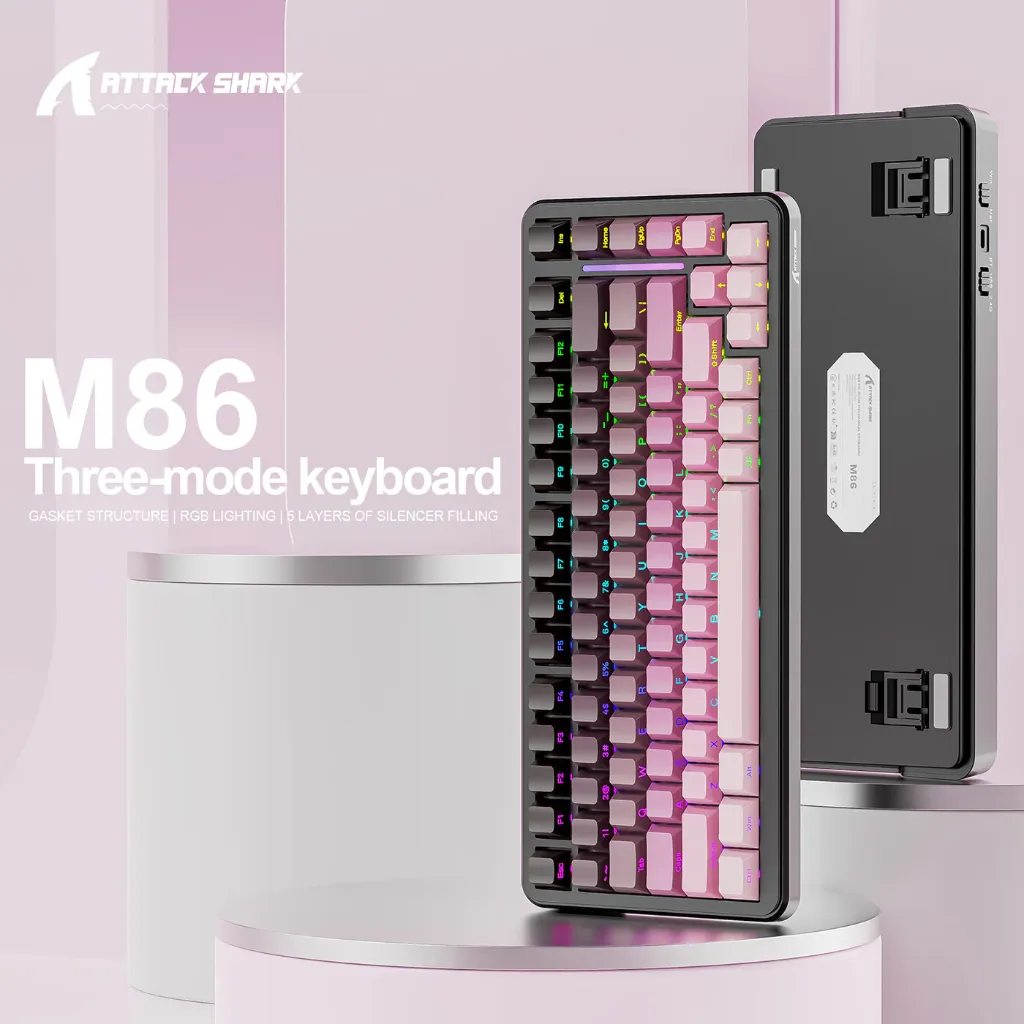 ATTACK SHARK M86 RGB Keyboard BLACKBERRY (BLUEBERRY SWITCH)
